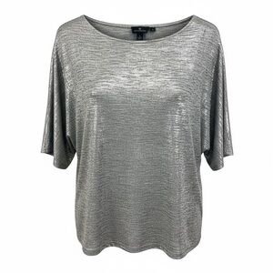 Silver Metallic Women's Top by Worthington Size Small